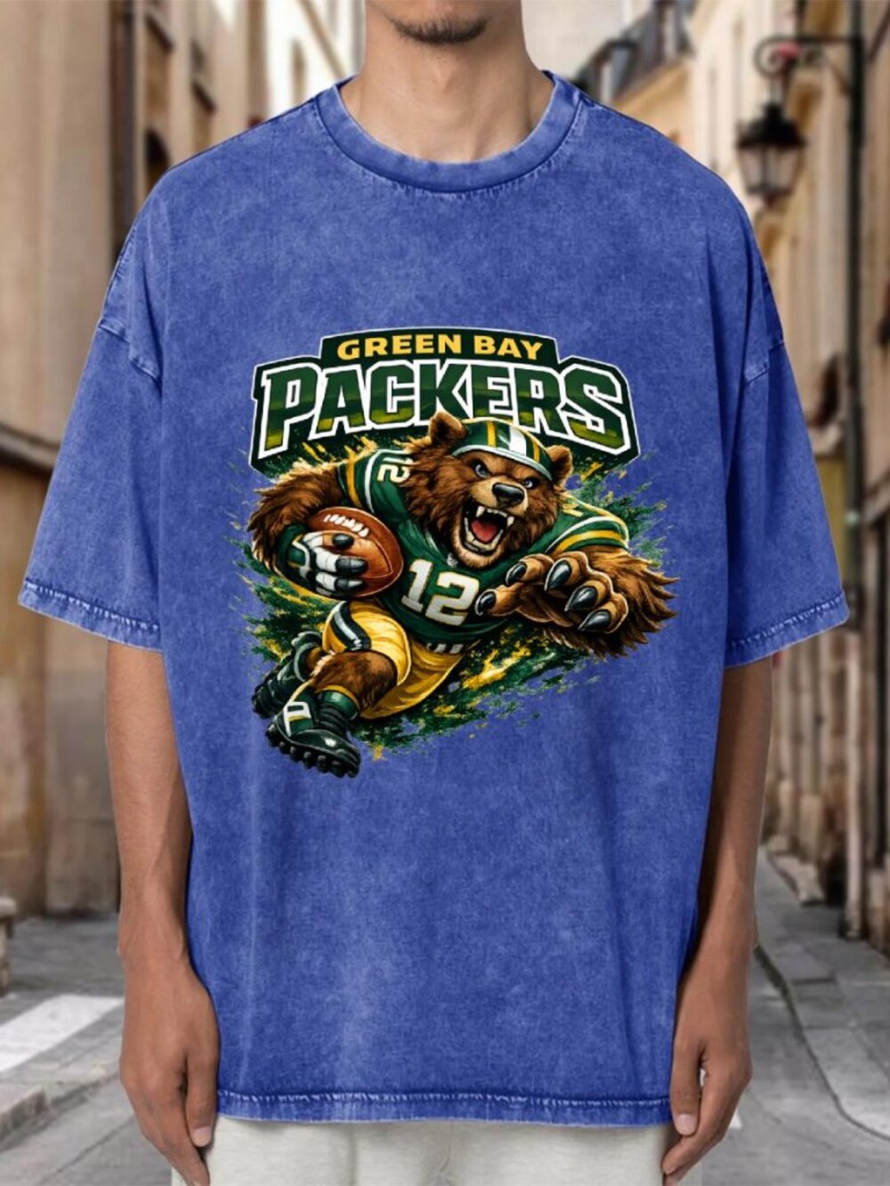 Green Bay Packers Mascot Vintage Wash NFL Tee S9B8VXMJPO03